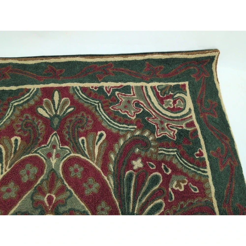 Pottery  Barn Woven Paisley Wool Cotton Tapestry Design Pillow Cover 26 X 26